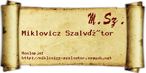 Miklovicz Szalvátor névjegykártya